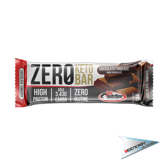 Pronutrition-ZERO KETO BAR (Conf. da 25 barrette da 50 gr)   Cioccolato Fondente  